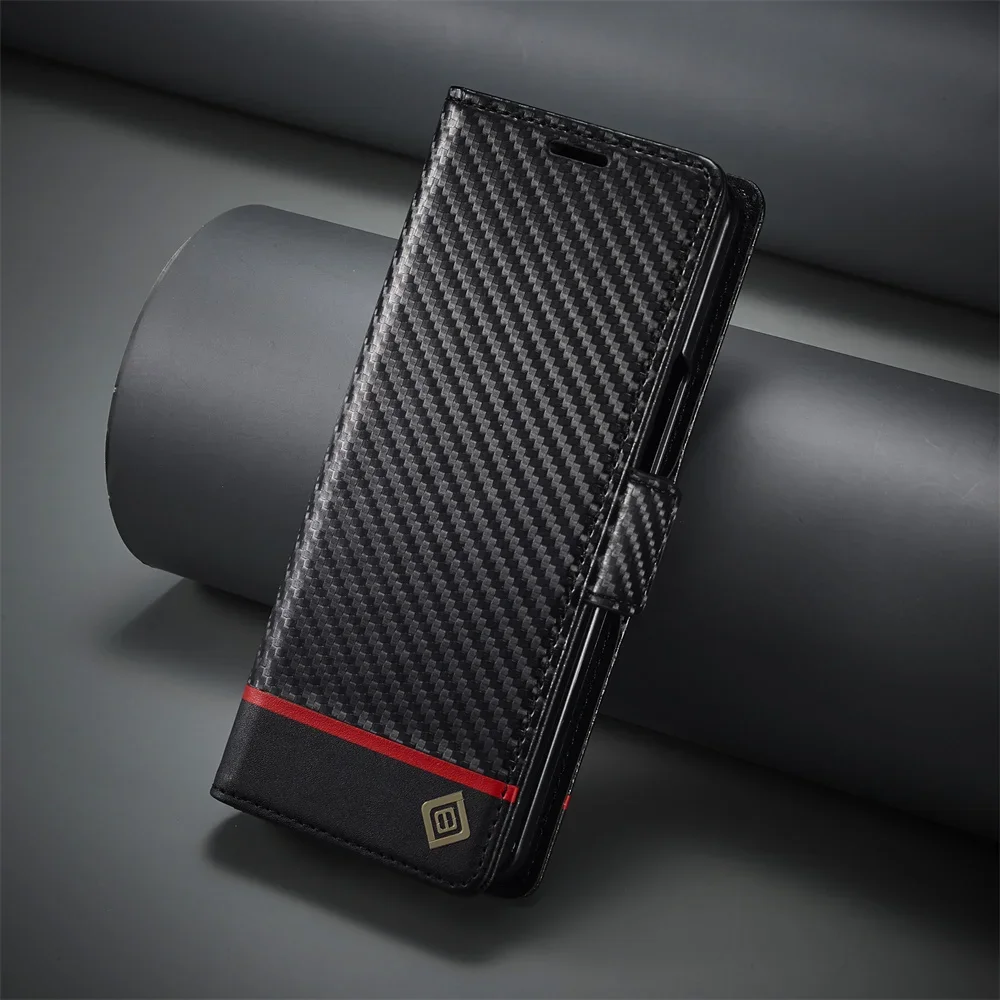 Phone Wallet Combo - Luksusowe etui z włókna węglowego PU