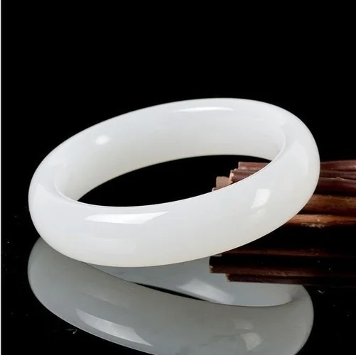 Men Accessories Hand - Oryginalna naturalna biel Jade bransoletka bransoletka