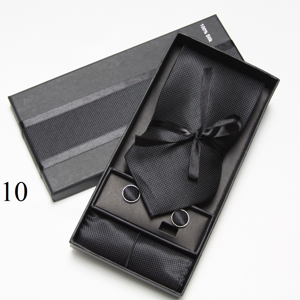 Neck Tie Set Box - Zestaw krawatów, spinki do mankietów, chusteczki
