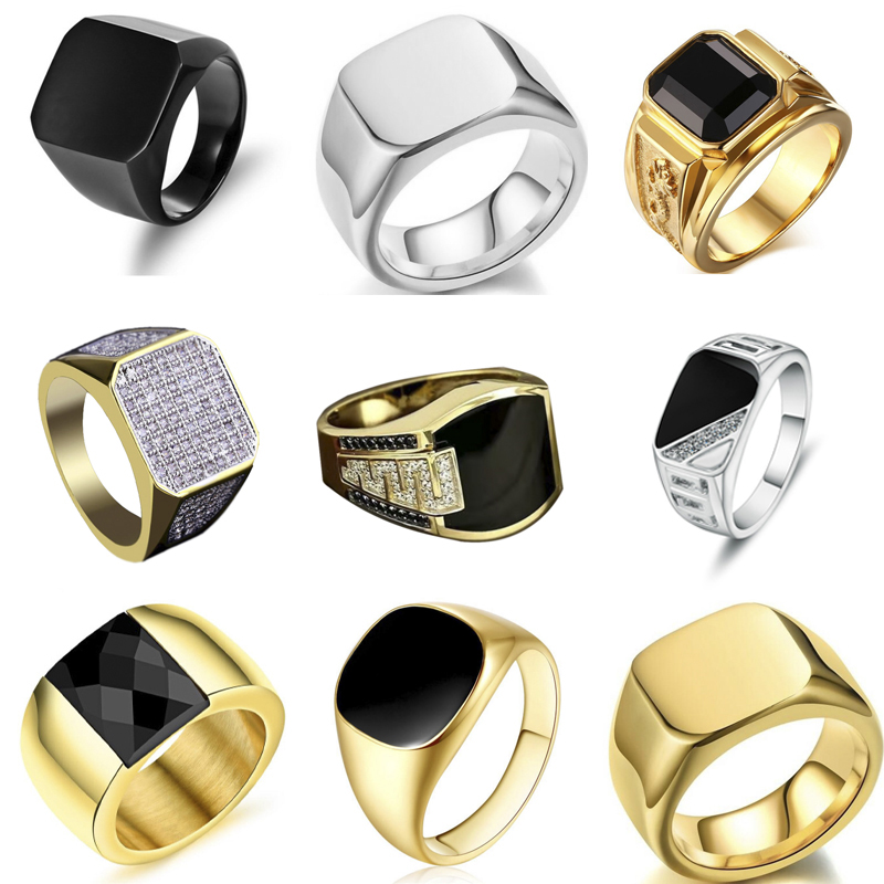 Men'S Accessories Jewelry Sale - Nowe 2025 Metalowe błyszczące pierścionki dla