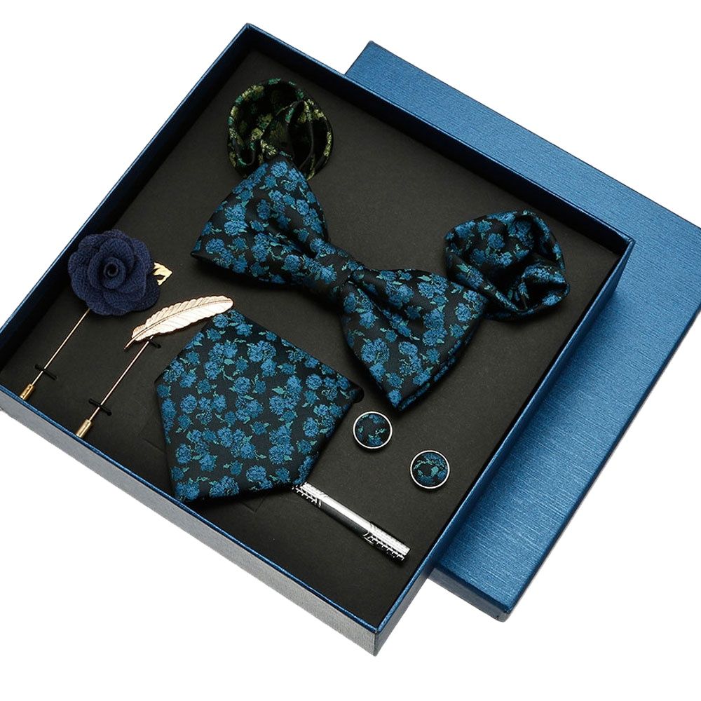 Neck Tie Set Box - Luksusowe krawat jedwabny chustki w pudełku