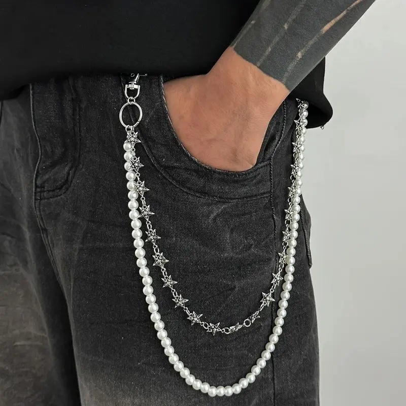 Men'S Accessories For Jeans - Salircon Vintage Punk Metal Pentagram Spodnie