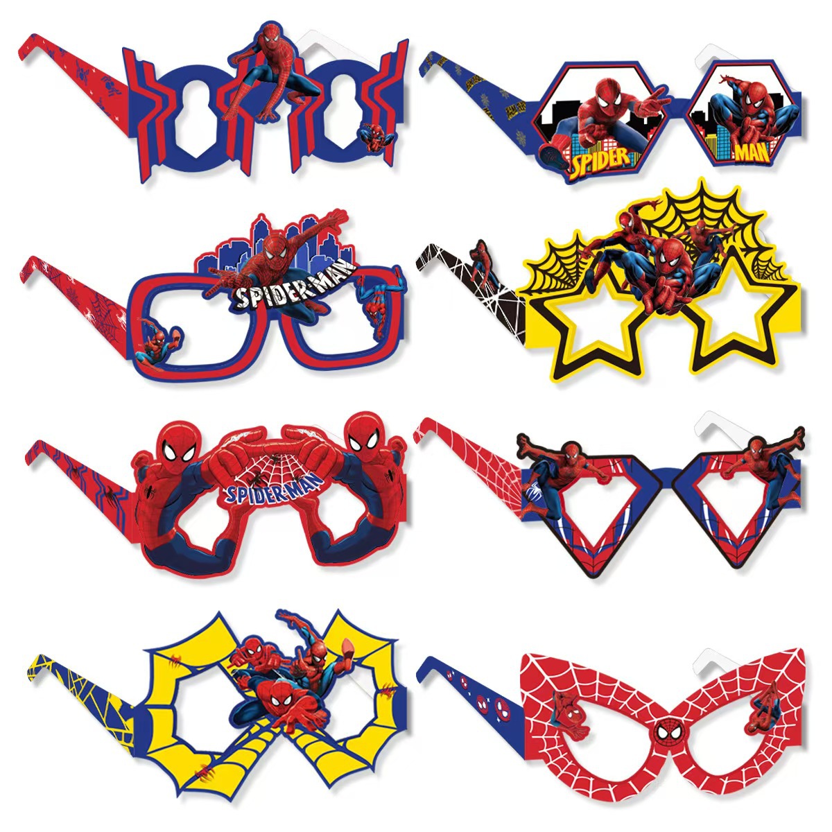Men Accessories Photos - 8 SZTUK Papierowe Okulary Spider-Man Ekologiczne