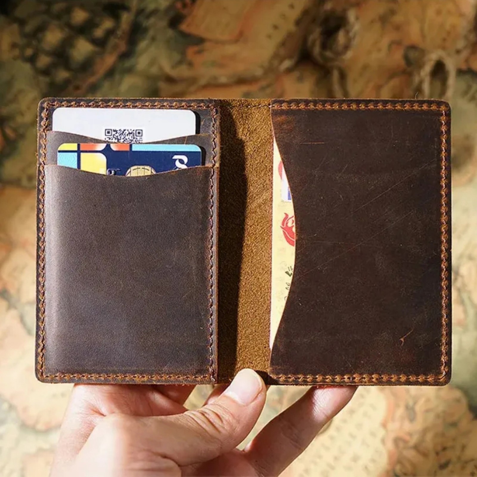 Card Case Minimalist - Skórzany, minimalistyczny portfel na karty, cienki,