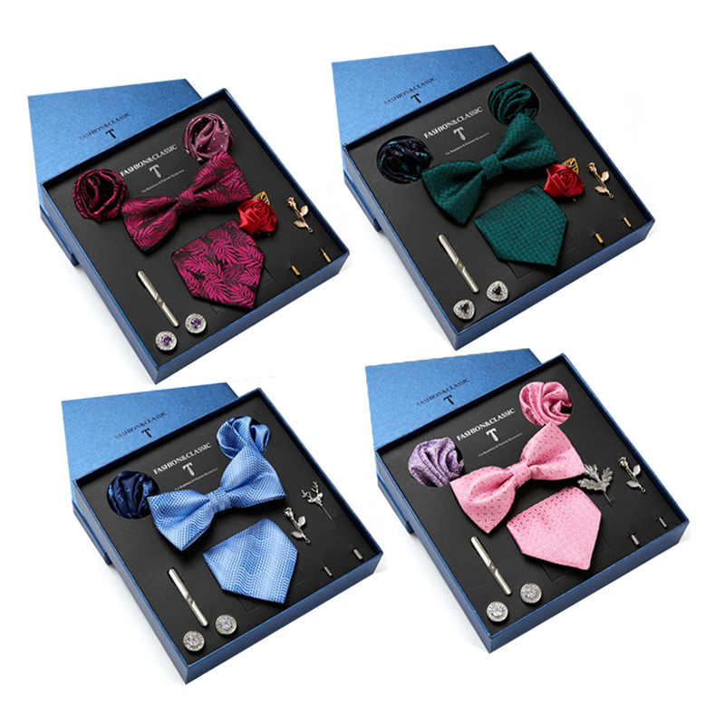 Neck Tie Set Box - Zielony mężczyzna krawat pudełko Paisley krawat