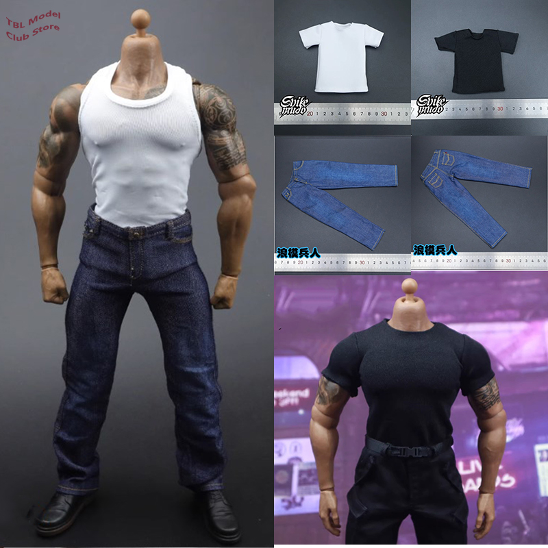 Men'S Accessories For Jeans - 1/6 mężczyzna silny żołnierz niebieskie dżinsy