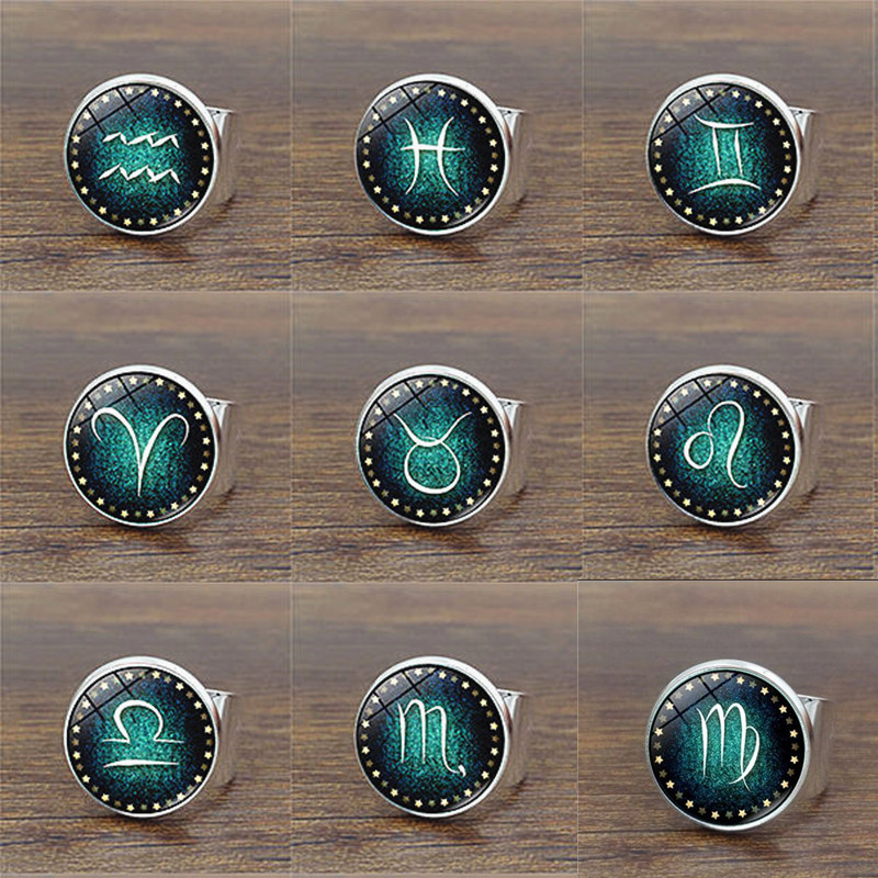 Men'S Accessories Jewelry Sale - Gorąca wyprzedaż 12 konstelacji świecący pierścień