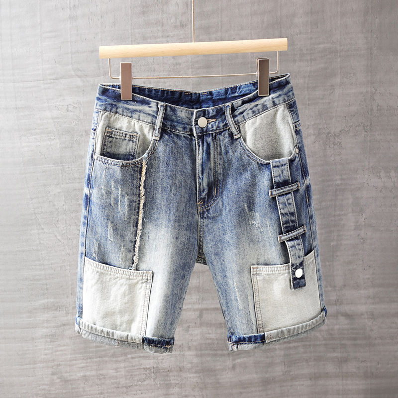 Men'S Accessories For Jeans - Męskie krótkie spodnie jeansowe z kieszeniami