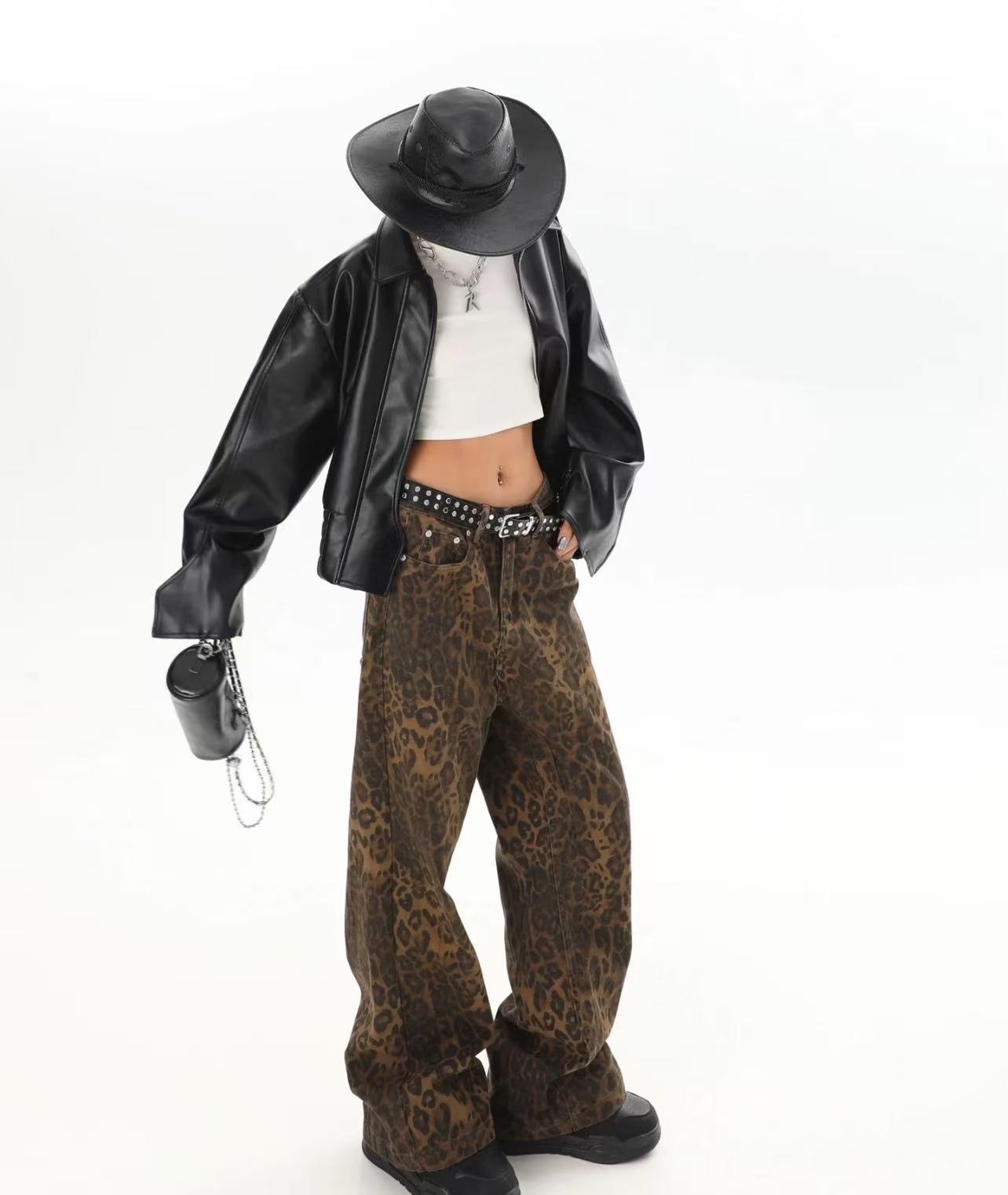 Men'S Accessories For Jeans - Koreańskie spodnie Harajuku retro QICHE dla