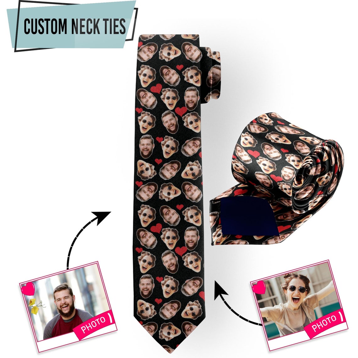 Men Accessories Photos - Spersonalizuj swoje zdjęcie krawat twarz zwierząt