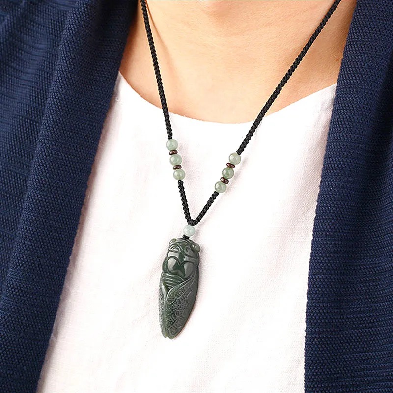 Naturalny Hetian Jade cykada w – Men Accessories Hand recenzja i cena
