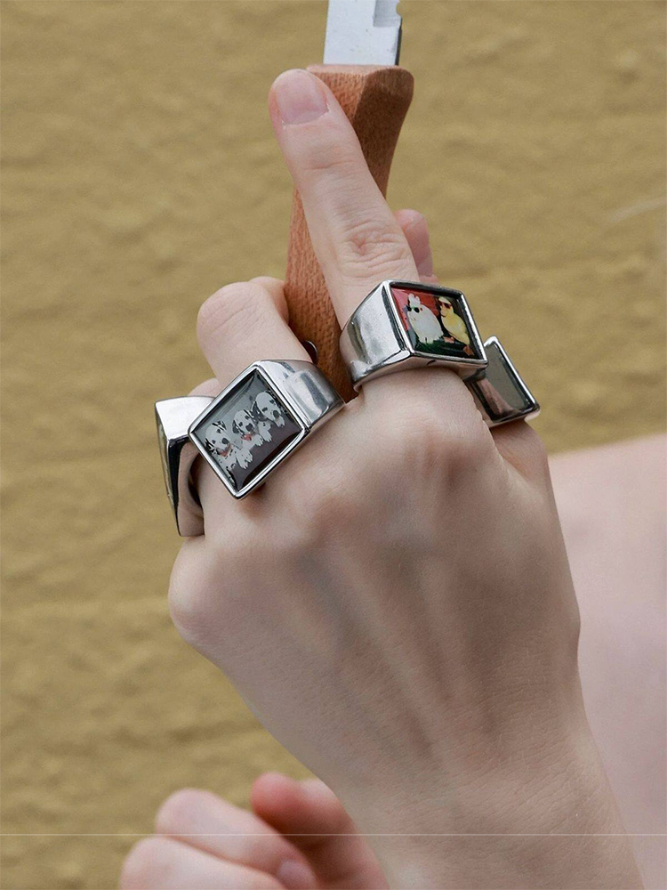 Pierścień sygnowany ze stopu m – Men Accessories Photos recenzja i cena