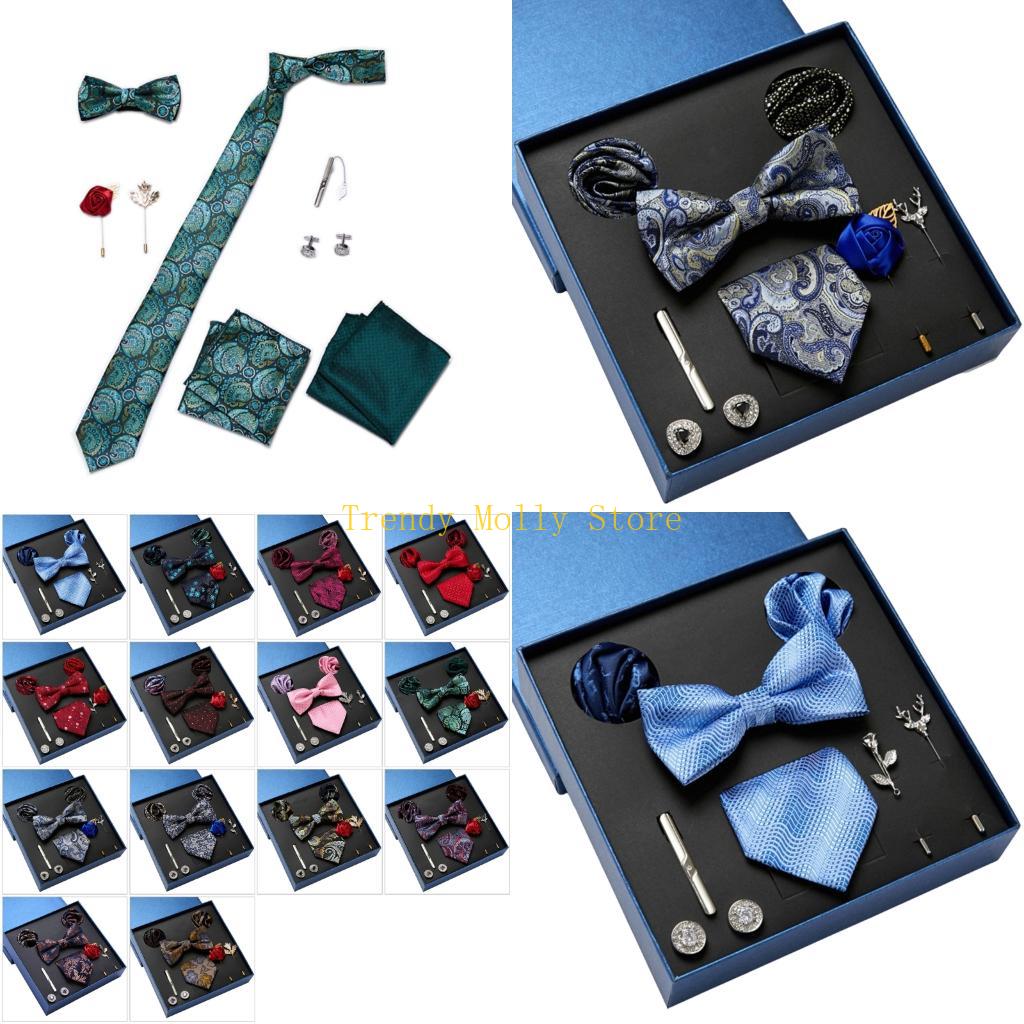 N5KB 9 szt. Modny męski zestaw – Neck Tie Set Box recenzja i cena